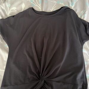 GAP Black Short Sleeve Knot Top